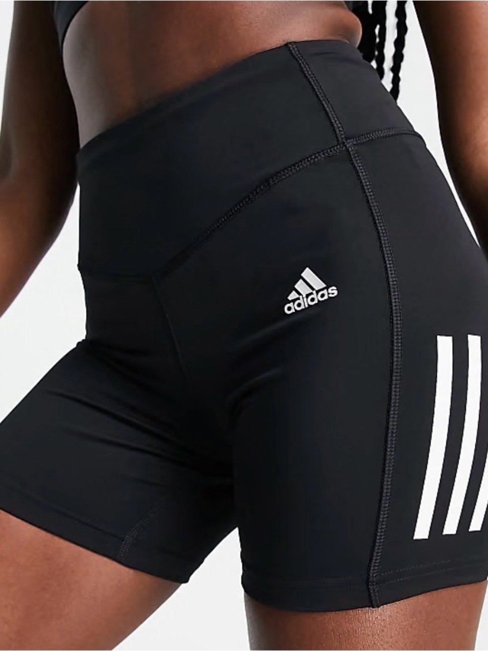 #3 adidas Black High-Rise 3-Stripe Bike Shorts
